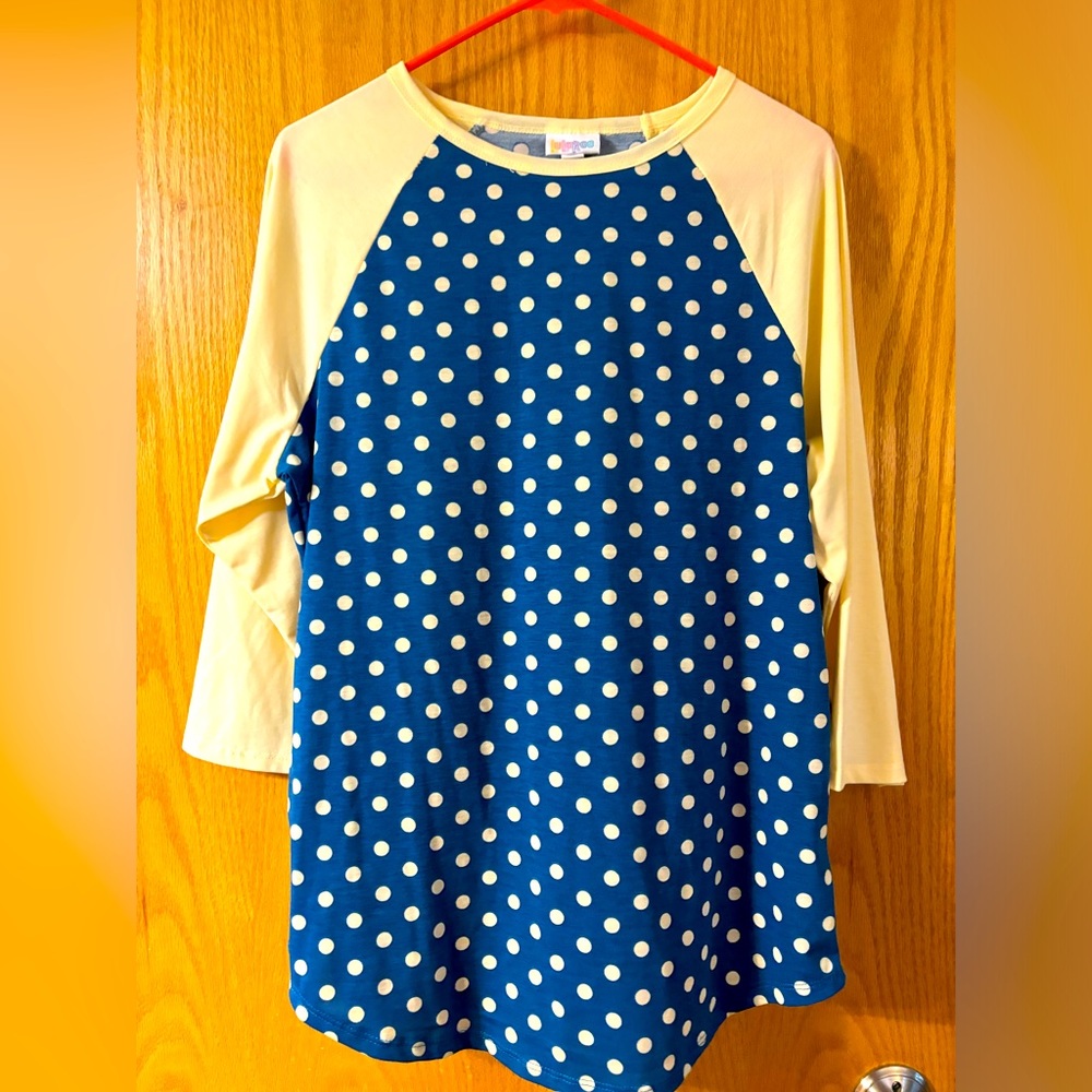 Size Large Raglan sleeve style LuLaRoe top. Brand new and never worn!